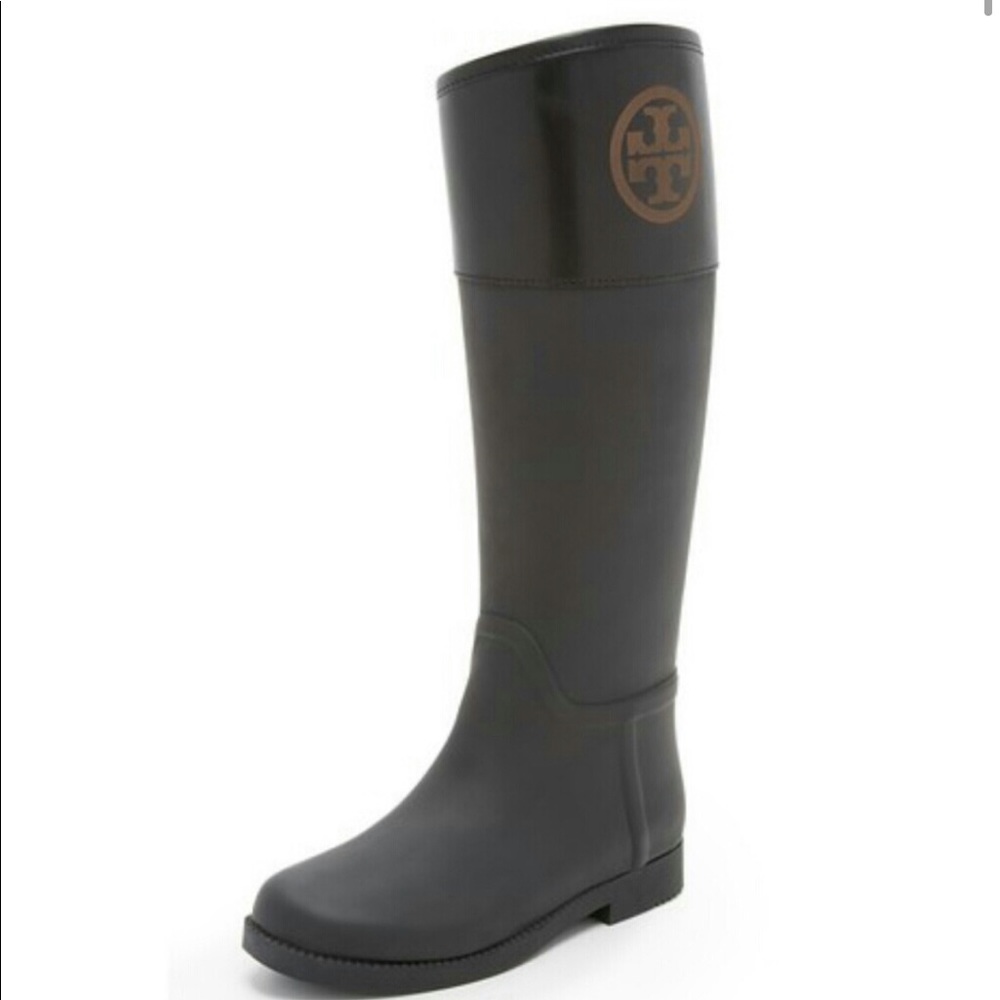 AUTHENTIC Tory Burch Rainboots color: BLACK size: US6M